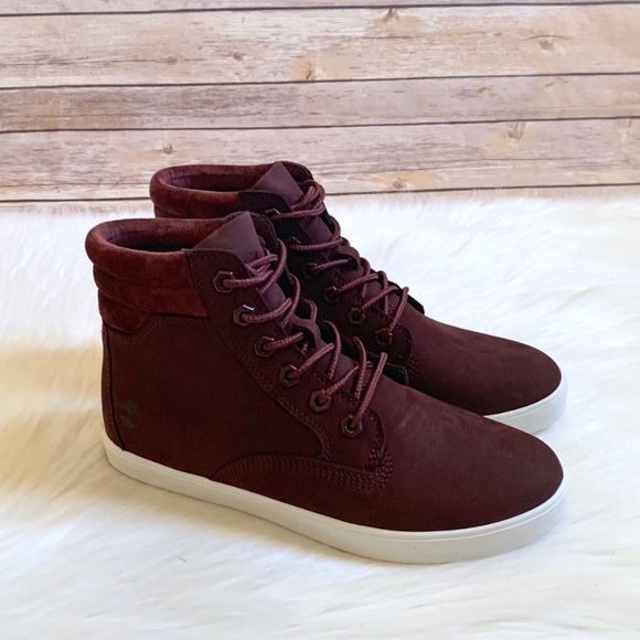 Timberland Burgundy Dausette Sneaker Boots - Picture 2 of 8